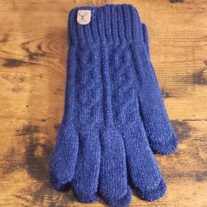 Navy Blue 100%polyester OS winter/ Fall Gloves Love Kieeee Acrylic Plain Casual
